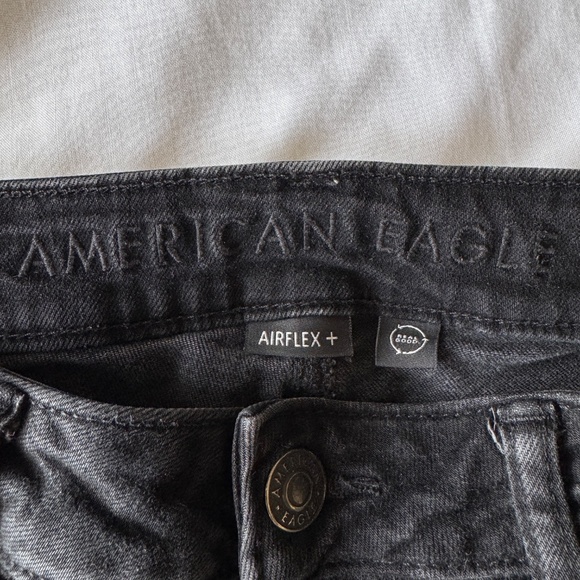 American‎ Eagle Black Denim Men's Airflex+ Jeans Size 32x32 Casual Campus Y2K - Picture 6 of 15